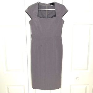 VENUS Gray Square Neck Cap Sleeve Midi Bodycon Dress Women’s Size 4
